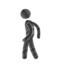 drawing man standing posing figure pictogram vector illustration eps 10