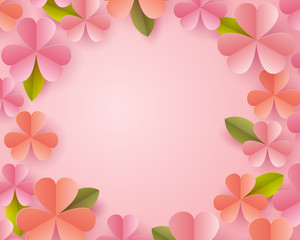 Paper art of flowers with space for text, origami and valentines