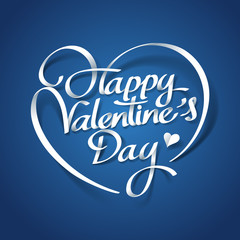 Paper art valentines day vintage lettering background