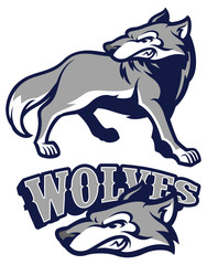 Naklejka premium angry wolf mascot
