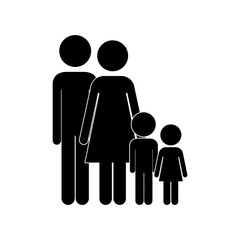 Cute family pictogram icon vector illustration graphic design