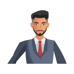 businessman cartoon icon over white background. colorful design. vector illustration