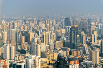 the landscape of the building in bangkok thailand. from baiyok sky tower.