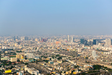 Obraz premium the landscape of the building in bangkok thailand. from baiyok sky tower.