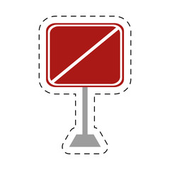traffic prohibited square sign pole vector illustration eps 10