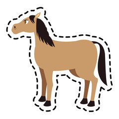 Horse cartoon icon over white background. colorful design. vector illustration