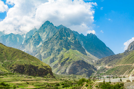 The Himalayan region in Badrinath, North India