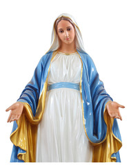 Statues of Holy Women in Roman Catholic Church isolated background - obrazy, fototapety, plakaty