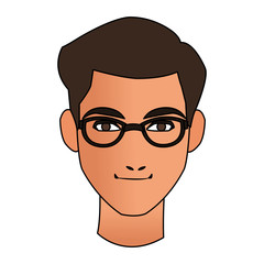 man face cartoon icon over white background. colorful design. vector illustration