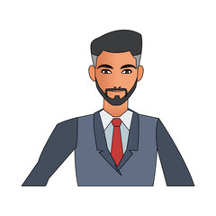 businessman cartoon icon over white background. colorful design. vector illustration