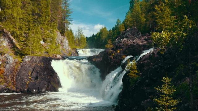 Kivach Waterfall in Karelia, Northern Russia