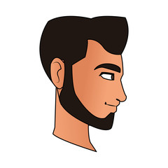 man face cartoon icon over white background. colorful design. vector illustration