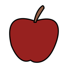 red apple fruit icon over white background. colorful design. vector illustration