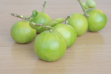 green lemon on food table