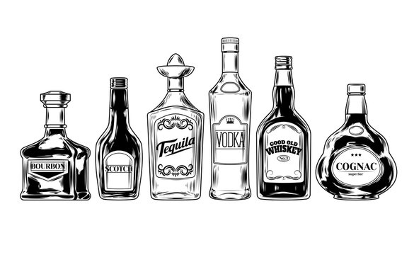  set of bottles for alcohol