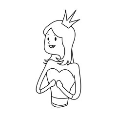 princess cartoon icon over white background. vector illustration