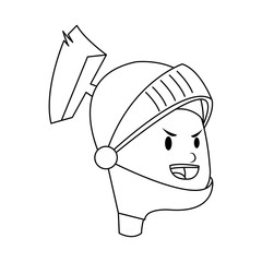 knight cartoon icon over white background. vector illustration
