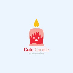 Candle Logo Design Vector.