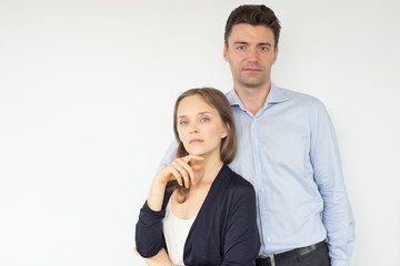 Content Middle-aged Man Embracing Girlfriend