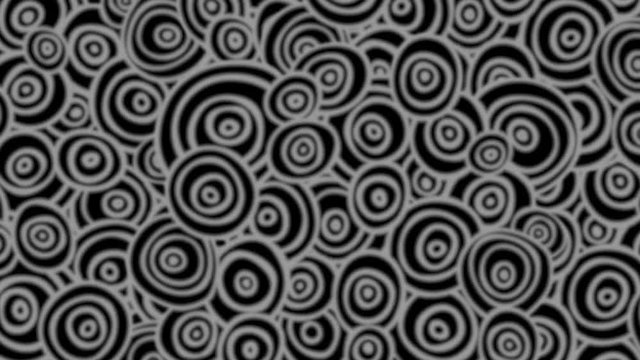 Spinning circles. Pop art retro HD pattern animation. Doodle motion design background.