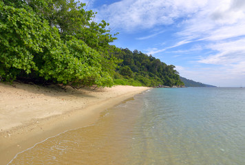Landscape with deserted sandy beach