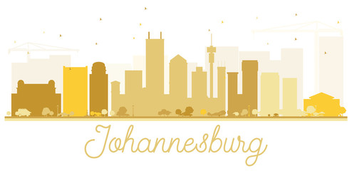 Obraz premium Johannesburg City skyline złota sylwetka.