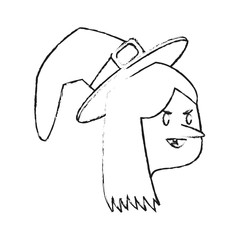 witch cartoon icon over white background. vector illustration
