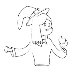 witch cartoon icon over white background. vector illustration