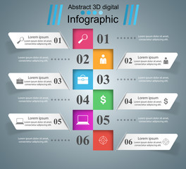 Abstract 3D digital illustration Infographic.