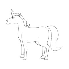 unicorn cartoon icon over white background. vector illustration