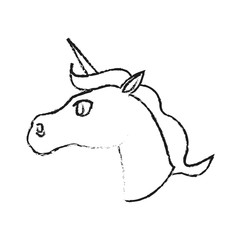 unicorn cartoon icon over white background. vector illustration