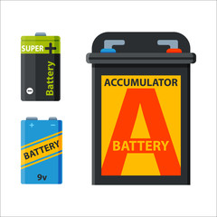 Battery energy electricity tool vector illustration.