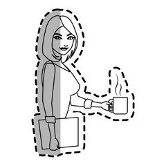 businesswoman cartoon icon over white background. vector illustration