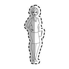 Fototapeta na wymiar businesswoman cartoon icon over white background. vector illustration
