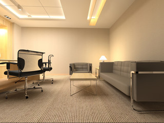modern office interior 3d rendering
