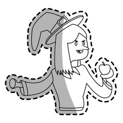 witch cartoon icon over white background. vector illustration