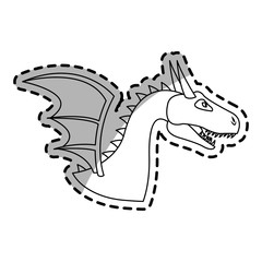Dragon cartoon icon over white background. vector illustration