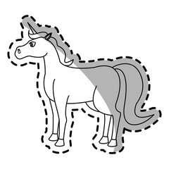 unicorn cartoon icon over white background. vector illustration