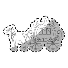 medieval carriage in pumpkin shape over white background. vector illustration