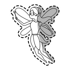 fairy cartoon icon over white background. vector illustration