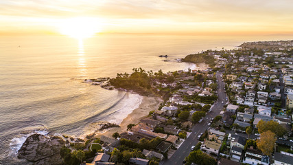 Fototapeta na wymiar Beautiful Laguna Beach, Orange County during Sunset