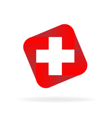 Abstract icon logo cross shape vector image