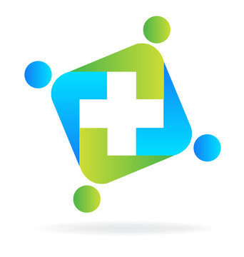 Logo nature health medical team vector