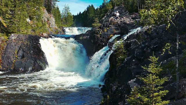 Kivach Waterfall in Karelia, Northern Russia