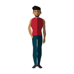 man wearing casual clothes over white background. colorful design. vector illustration