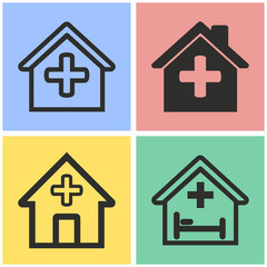 Hospital icon set.