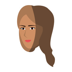 woman face cartoon icon over white background. colorful design. vector illustration