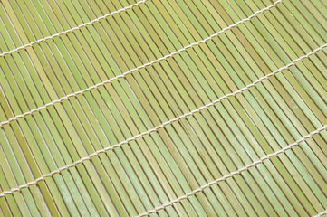 green bamboo place mat isolated on white background