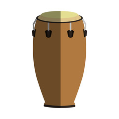conga drum instrument icon over white background. colorful design. vector illustration