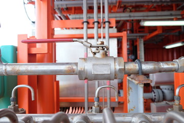 Pneumatic valve at an oil and gas industrial.